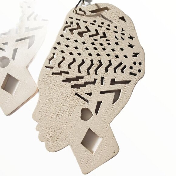 Bohemian Wooden Drop Lightweight Earrings - Picture 3 of 5